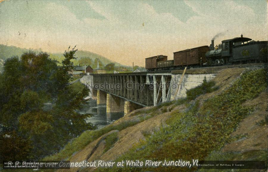 Postcard: Railroad Bridge over Connecticut River at White River Junction, Vermont